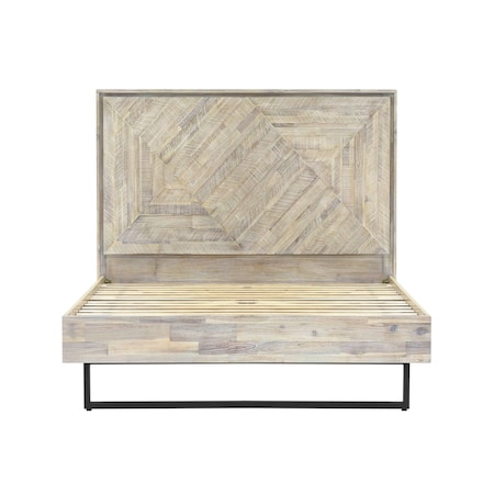 Armen Living Peridot Queen Platform Bed Frame in Natural Acacia Wood LCPEBDNATQN